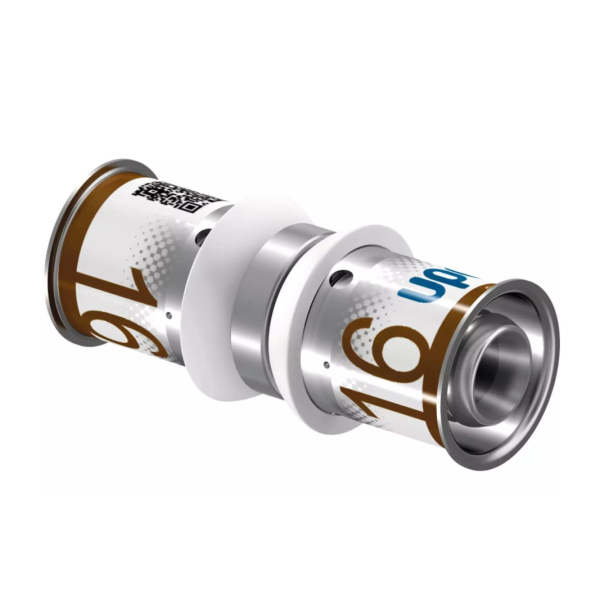 Racord presare drept dublu S - Press Uponor, alama, D 16.2 mm 
