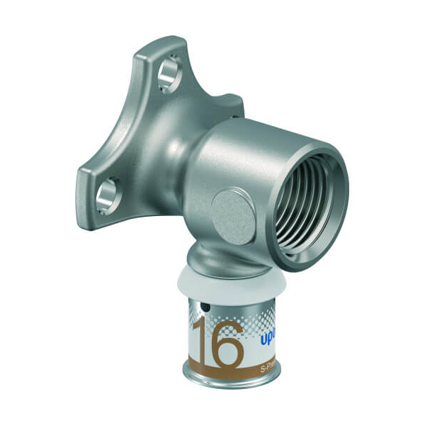 Cot presare cu suport S - Press Uponor, alama, filet interior, D 16 x 1/2"
