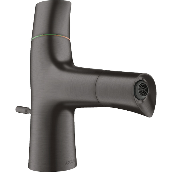 Baterie baie pentru bideu Hansgrohe Axor Starck Organic 12210340, monocomanda, finisaj negru periat, cu ventil pop-up