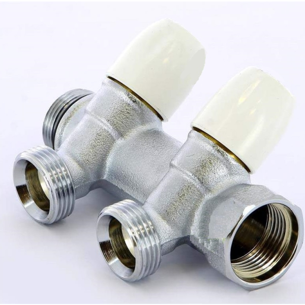 Distribuitor cu robinet, 2 x 1", Tiemme 1877K
