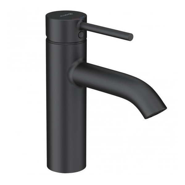 Baterie baie pentru lavoar, Kludi Bozz 382883976, stativa, monocomanda, alama, finisaj negru mat