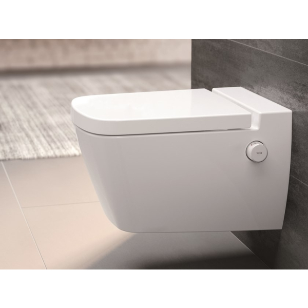 Vas WC cu functie de bideu TeceOne 9700200, alb, evacuare orizontala, montaj suspendat