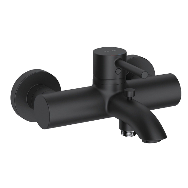 Baterie baie cada/dus, Kludi Bozz, monocomanda, montaj aplicat, finisaj negru mat