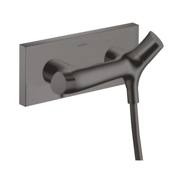 Baterie baie cu termostat, pentru dus, Hansgrohe Axor Starck Organic 12602340, dubla comanda, montaj aplicat, finisaj negru