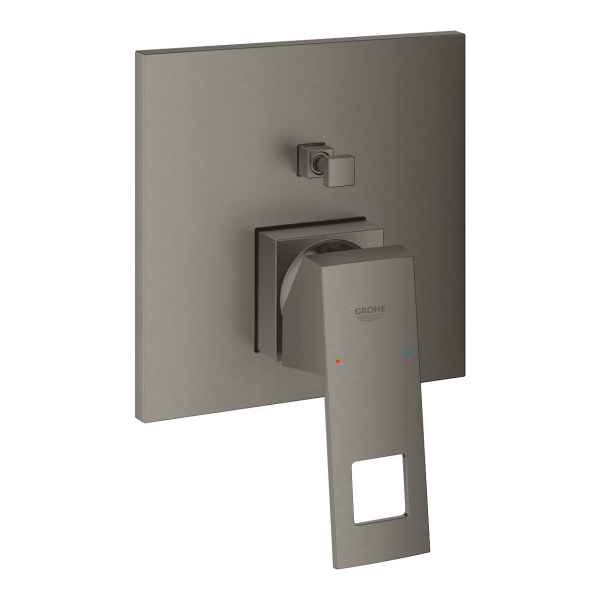 Baterie baie incastrata pentru cada / dus, Grohe Eurocube 24062AL0, montaj incastrat, monocomanda, finisaj grafit mat