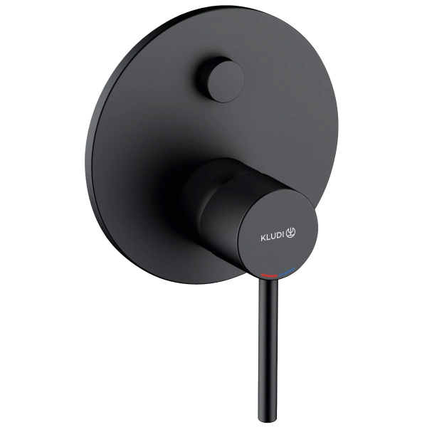 Baterie baie incastrata pentru cada / dus, Kludi Bozz 387593976, montaj incastrat, monocomanda, finisaj negru
