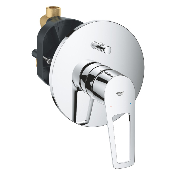 Baterie baie incastrata, pentru cada/dus, Grohe Bauloop Chrom + corp incastrat, monocomanda, finisaj cromat