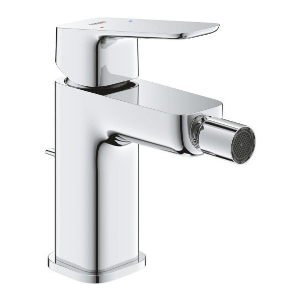 Baterie baie pentru bideu Grohe Cubeo 1018100000, 3/8", marimea S, monocomanda, cartus ceramic, finisaj cromat, set evacuare cu tija