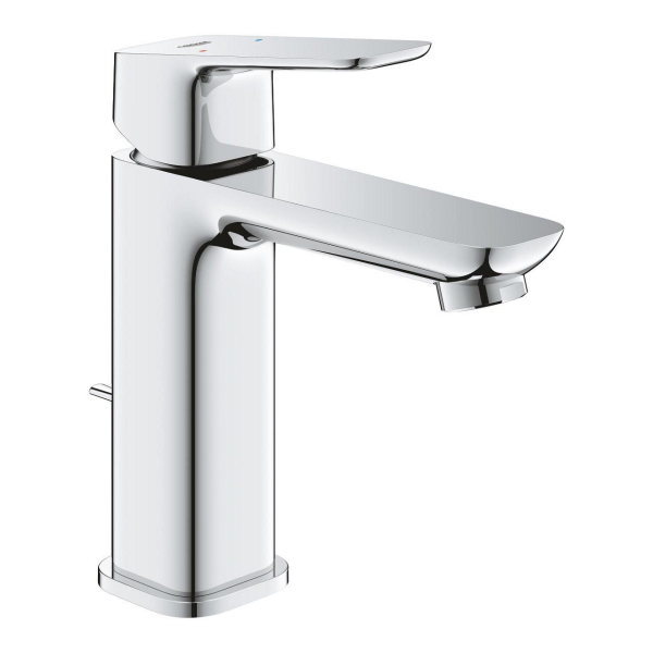 Baterie baie pentru lavoar Grohe Cubeo 1017490000, 3/8", marimea M, montaj stativ, monocomanda, cartus ceramic, cromata, set evacuare cu tija
