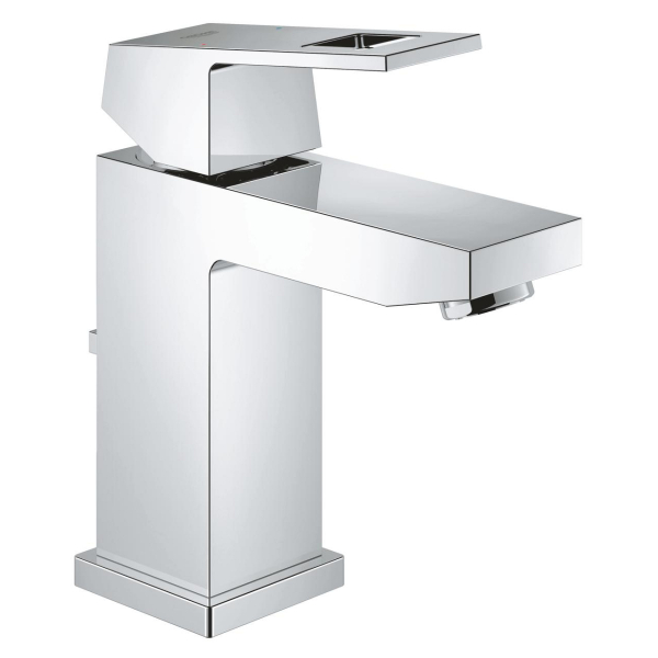 Baterie baie pentru lavoar, Grohe Eurocube 2312700E, 3/8", marimea S, monocomanda, cartus ceramic, cromat, set evacuare cu tija