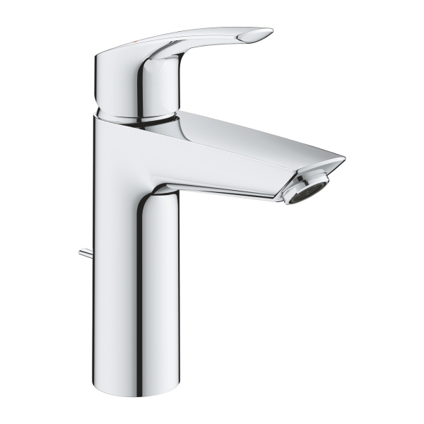 Baterie baie pentru lavoar Grohe Eurosmart 23322003, 3/8", marimea M, monocomanda, cartus ceramic, cromat, set evacuare cu tija