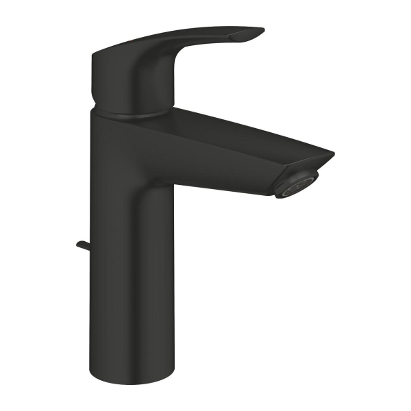 Baterie baie pentru lavoar Grohe Eurosmart 233222433, 3/8", marimea M, monocomanda, cartus ceramic, set evacuare cu tija, negru mat