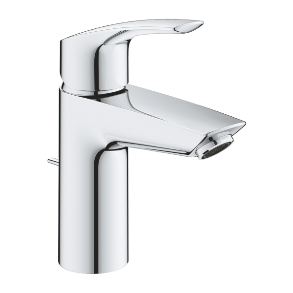 Baterie baie pentru lavoar Grohe Eurosmart New 33265003, 3/8", marimea S, monocomanda, cartus ceramic, cromat, set evacuare cu tija