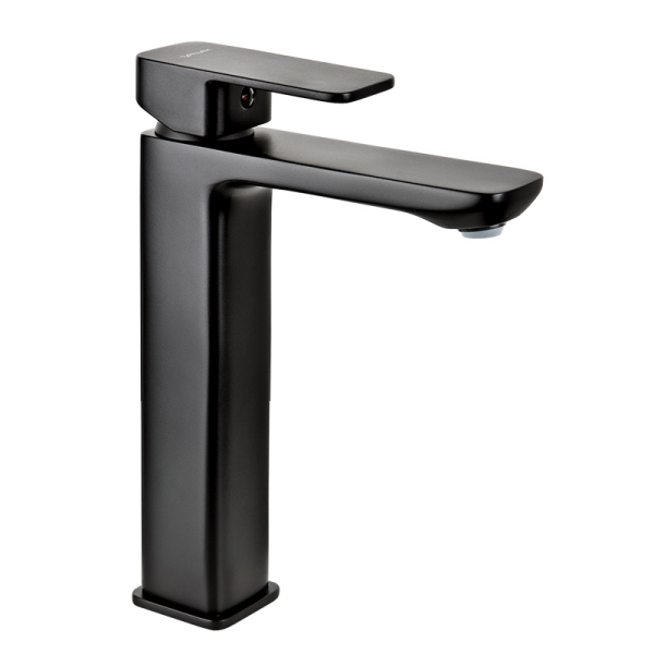 Baterie baie pentru lavoar, Valvex Loft Black 2455910, stativa, monocomanda, finisaj negru mat