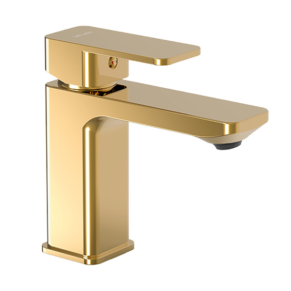 Baterie baie pentru lavoar, Valvex Loft Gold 2455800, stativa, monocomanda, finisaj auriu lucios, ventil click clack