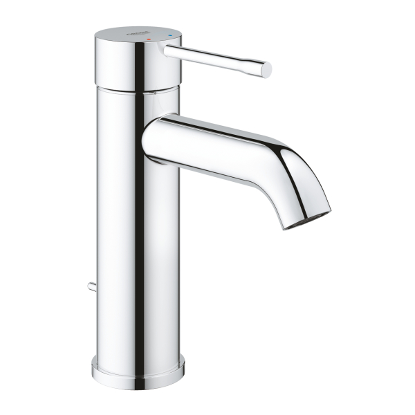 Baterie lavoar Grohe Essence 24171001, 3/8", marimea S, monocomanda, cartus ceramic, cromat, set evacuare cu tija