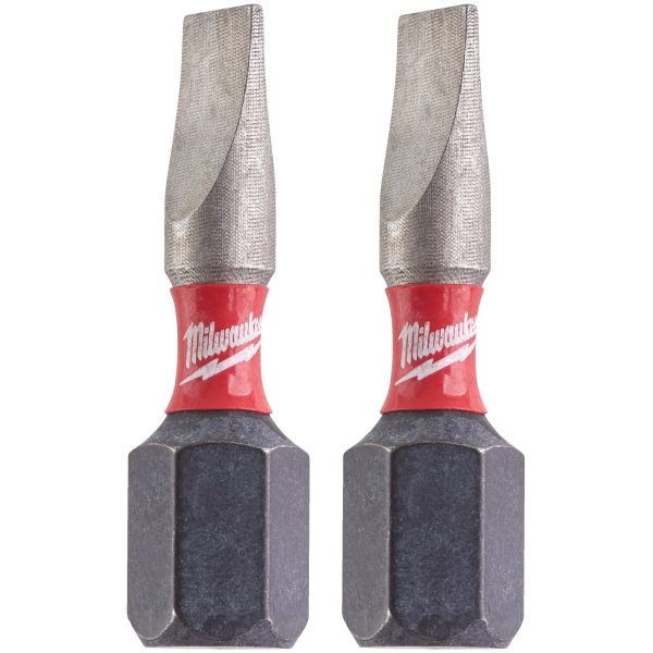 Biti pentru insurubare de impact, profil drept, Milwaukee Shockwave Impact Duty SL 4932430901, SL 4.5, 25 mm, set 2 bucati