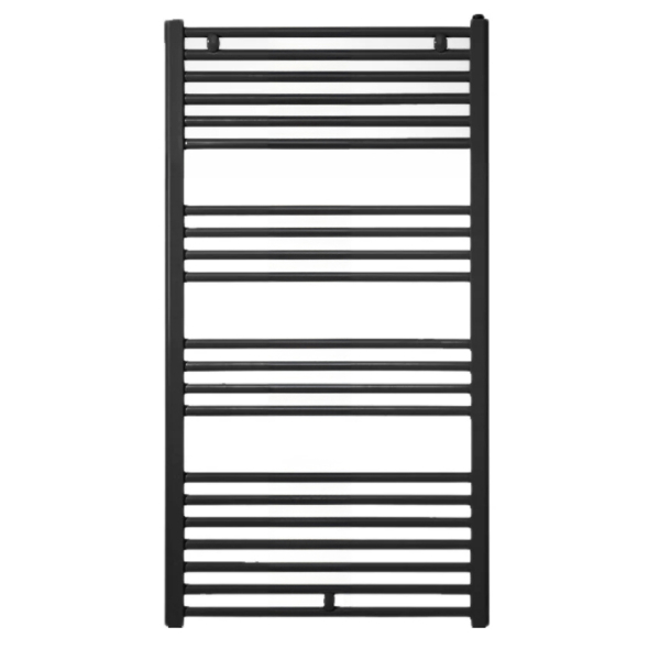 Calorifer baie Purmo Banga, portprosop, drept, negru, 600 x 1222 mm + accesorii montaj