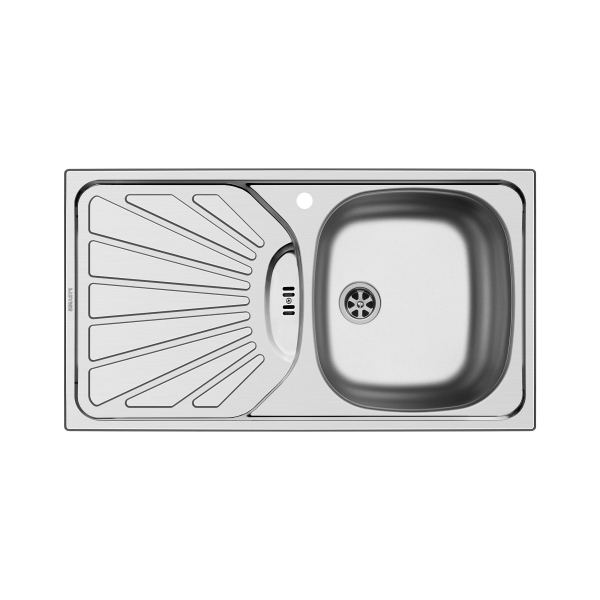 Chiuveta bucatarie Pyramis ET78, inox lucios, cuva pe dreapta 100146001, 78 x 43.5 cm