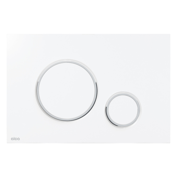 Clapeta actionare rezervor WC incastrat, Alcadrain Thin M770, alb + cromat lucios