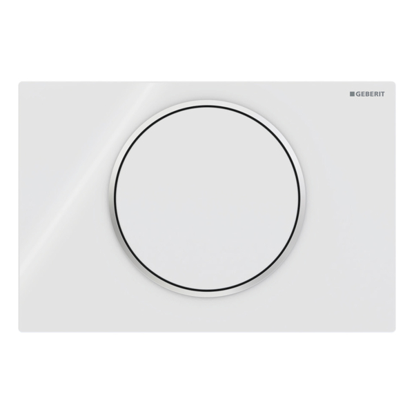 Clapeta actionare rezervor WC incastrat, Geberit Sigma 10 115.758.KJ.5, alb + cromat