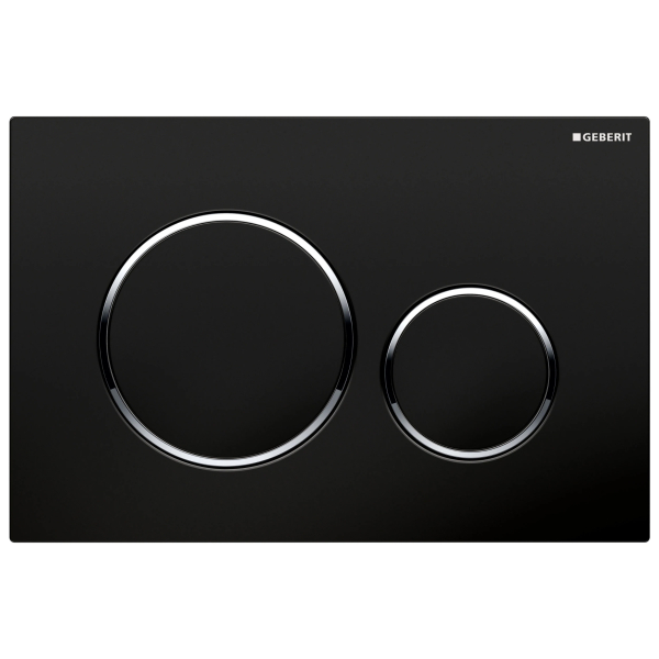 Clapeta actionare rezervor WC incastrat, Geberit Sigma 20 115.882.KM.1, negru + cromat lucios