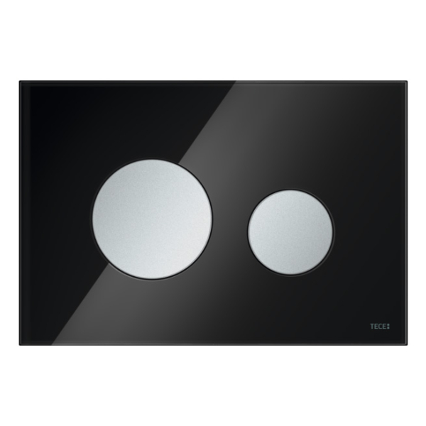 Clapeta actionare rezervor WC incastrat, TECE Loop 9240655, negru + cromat lucios