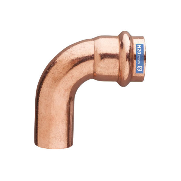 Cot interior-exterior cupru prin sertizare, D 28 mm, 90 grade, 9001
