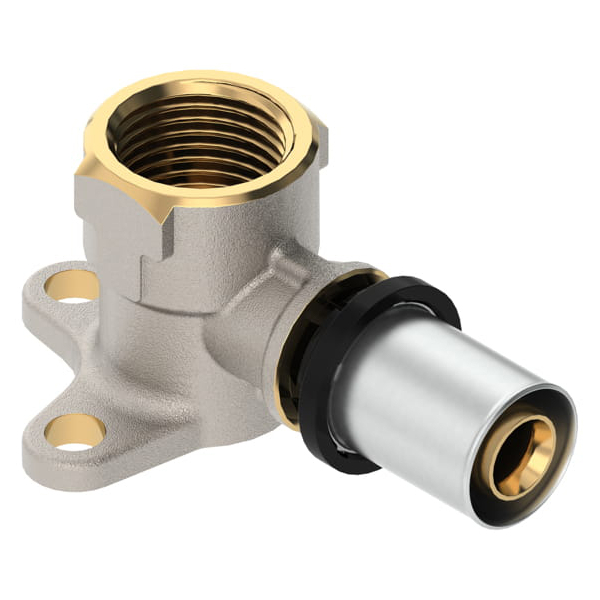 Cot presare cu suport FAZ4W12F16A035E0 Purmo Cleverfit, pentru sisteme de incalzire, alama, filet interior, D 16.2 mm x 1/2"