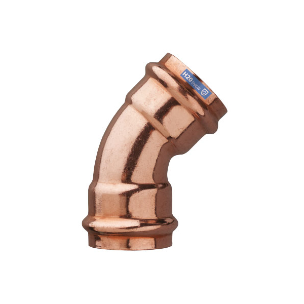 Curba cupru sertizare, 45 grade, interior-interior, D22 mm, 9041
