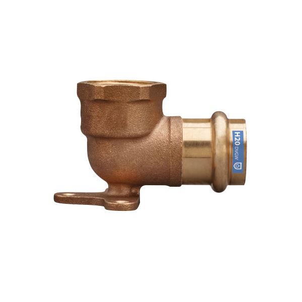 Cot cupru sertizare, suport perete, interior-interior, 18 mm x 1/2", 90 grade, 8471