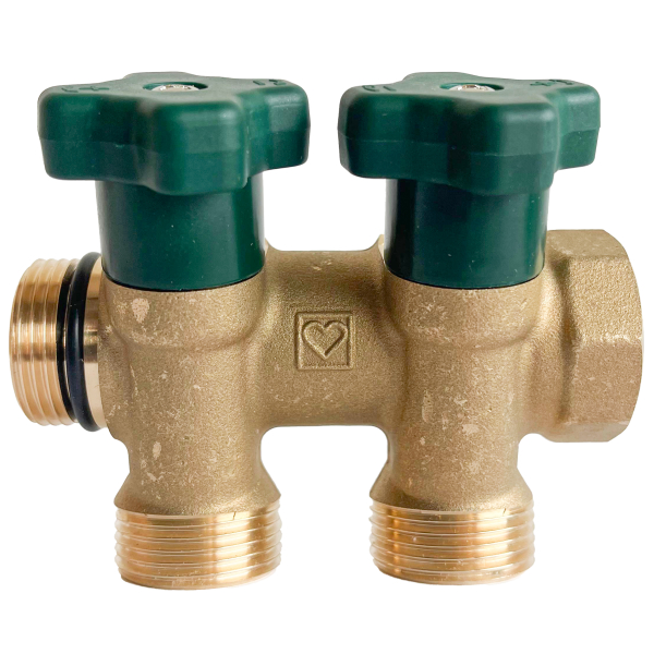 Distribuitor cu robinet 3/4", cu 2 cai 3/4", filet exterior, Herz 2853002