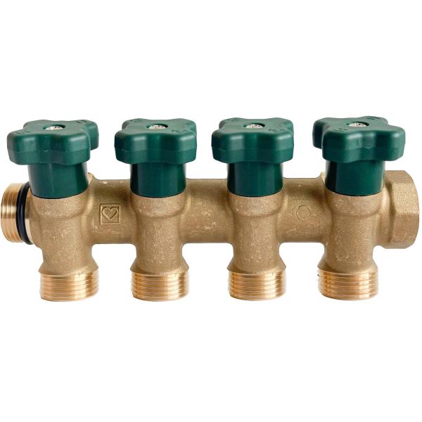 Distribuitor cu robinet 3/4", cu 3 cai 3/4", filet exterior, Herz 2853003