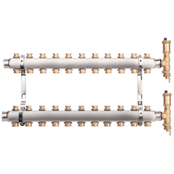 Distribuitor echipat inox 1", 11 cai x 3/4", Valvex Base
