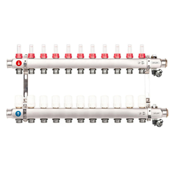 Distribuitor incalzire pardoseala Valvex K5H, inox, filet interior, 11 cai, 1" - 3/4"