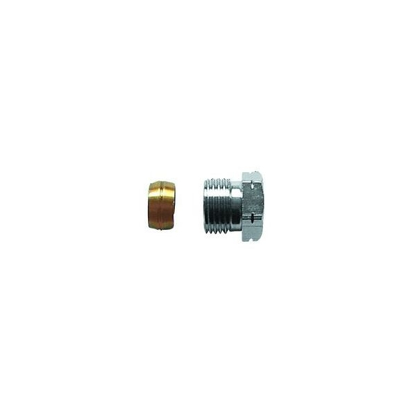 Conector pentru teava de cupru Herz, alama, filet exterior, 1/2" x 15 mm