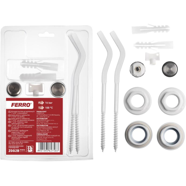 Kit calorifer aluminiu Ferro ZGG2B, alb, 11 elemente