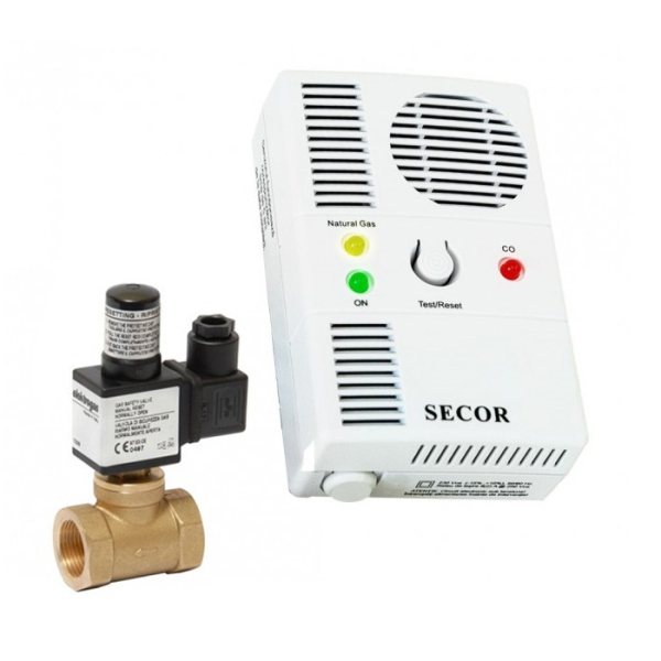 Kit Primatech Secor 2000, senzori monoxid de carbon si gaze naturale + electrovalva 3/4 "