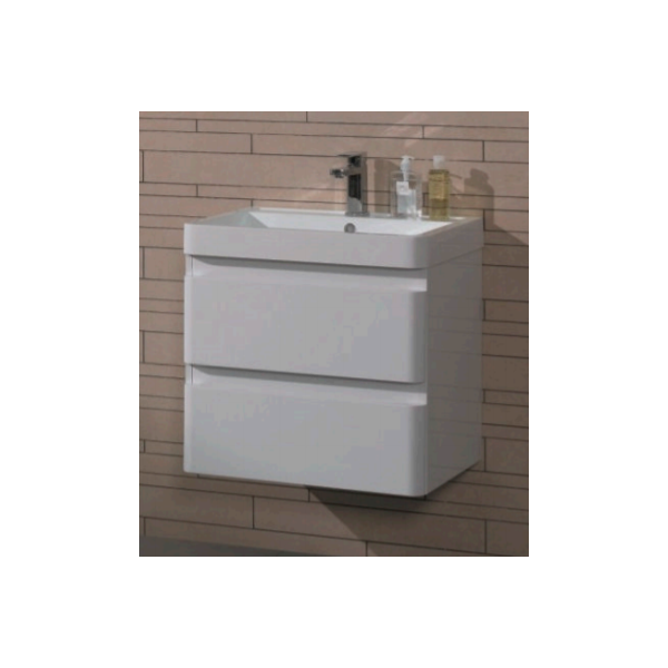 Mobilier suspendat Kuma Hanna 60cm, alb, cu lavoar CGV7948