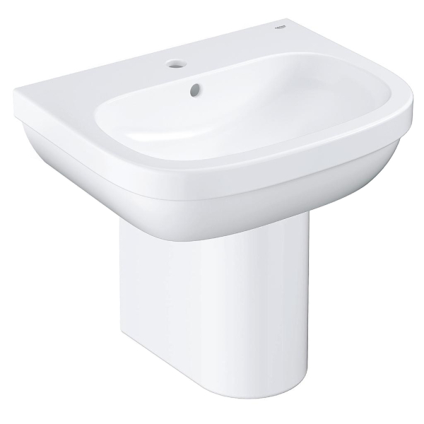 Lavoar suspendat Grohe Euro Ceramic 39335000, alb, 60 cm + Semipiedestal lavoar Grohe Euro Ceramic 39201000