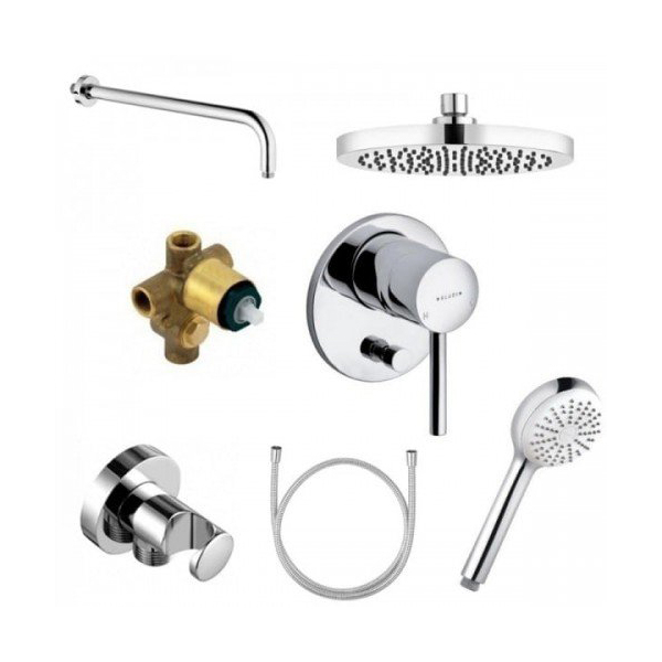 Pachet pentru baie incastrat, Kludi Bozz A-QA 200 386300576, finisaj cromat