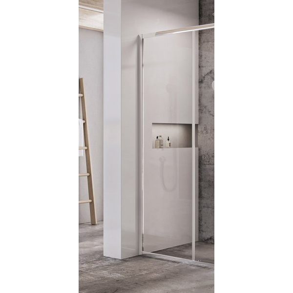 Perete lateral fix Ravak Blix Slim X9BM40C00Z1,  80 x 195 cm, sticla transparenta, profil crom lucios