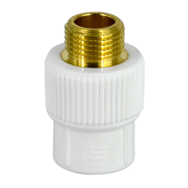 Racord PPR, FE, 20 mm x 3/4", alb
