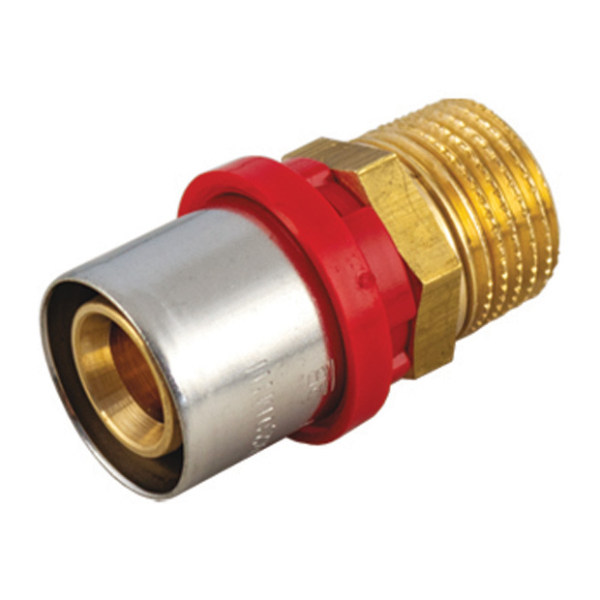 Racord presare 1650 Tiemme, alama, filet exterior, D 20.2 mm x 3/4"