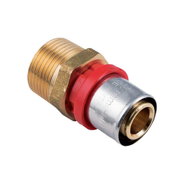 Racord presare 700V Ntm, alama, filet exterior, D 20.2 mm x 3/4"