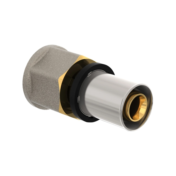 Racord presare FAZ4A34F20A000E0 Purmo Cleverfit, pentru sisteme de incalzire, alama, filet interior, D 20.2 mm x 3/4"