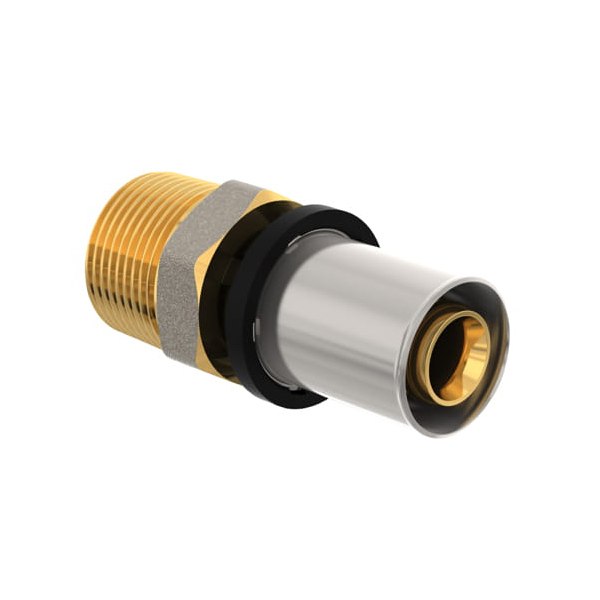 Racord presare FAZ4C34M20A000E0 Purmo Cleverfit, pentru sisteme de incalzire, alama, filet exterior, D 20.2 mm x 3/4"