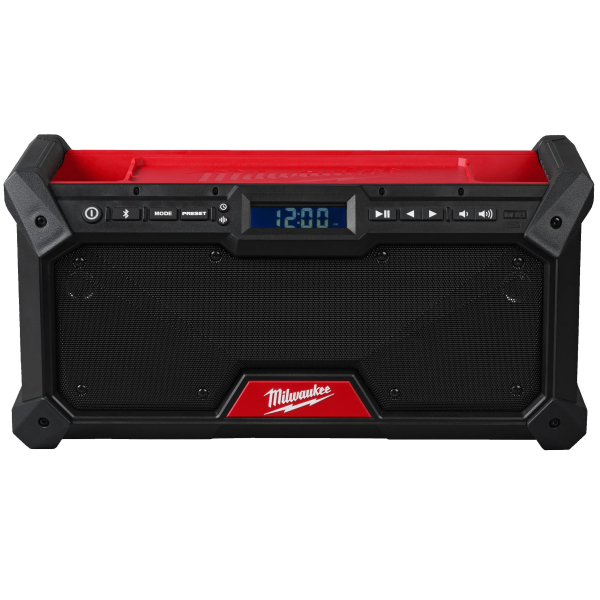 Radio de santier Milwaukee M18 RADDAB+G2-0 4933492344, DAB+/AM/FM, 54 W, alimentare duala, Bluetooth, USB-C, tuner digital, woofere duble, egalizator personalizabil, protectie impotriva socurilor, rezistenta extinsa, negru