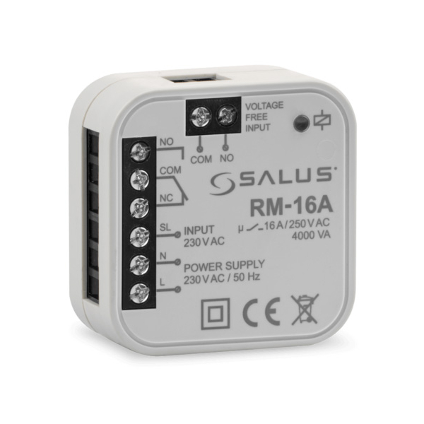 Releu Intermediar Salus RM-16A, 1 canal, 16A, pentru oprirea/pornirea dispozitivelor electrice