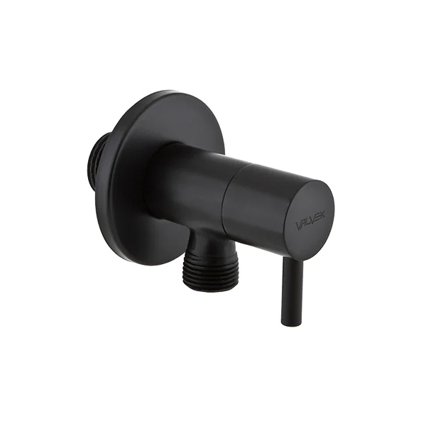 Robinet coltar, cu cap ceramic, Valvex Vega Black, 1482350, negru mat, 1/2" x 3/8"